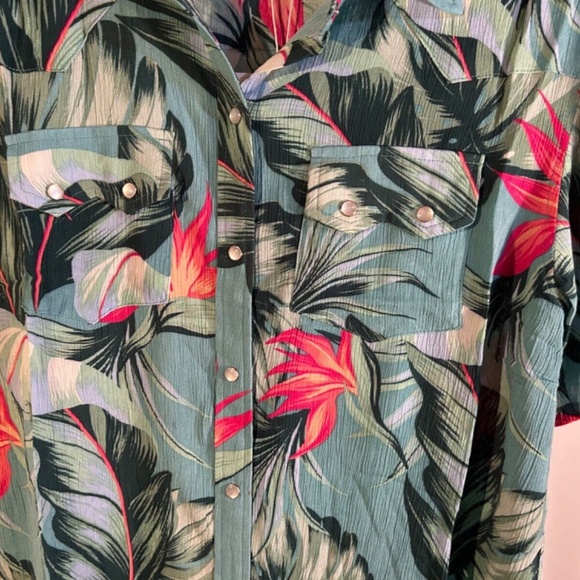 Sandrine Rose x Free People Hawaiian Pearl Snap Tropical Floral Shirt Size M - Picture 5 of 16